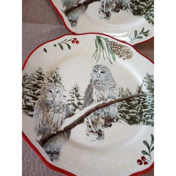 BETTER HOMES & GARDENS Heritage Collection Salad Plates Set Of 2 OWL Earthenware - Picture 3 of 5